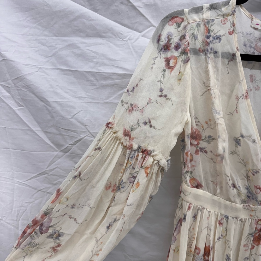 LoveShackFancy Leah Midi Dress, 100% Silk Outer Lining - Picture 4 of 8